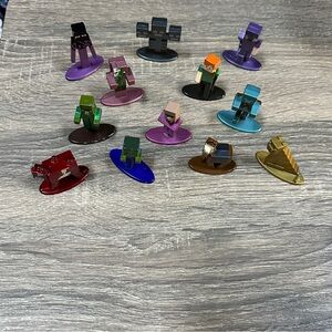 MINECRAFT DIE-CAST METAL MINI FIGURES LOT Set‎ Of 12